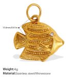 color: PJ929WEG White Rhinestone Gold Pendant