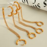 Simple Design Elegant Earrings round Stainless Steel Ear Clip Light Luxury All-Match Ornament High-Grade Ear