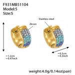 color: F931-5 Blue Color Zircon Earrings -Small