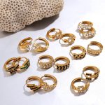 Stainless Steel Earrings of Various Styles 18K Gold Plated Rhinestone All-Match