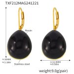 color: TXF212-Black Resin Earrings