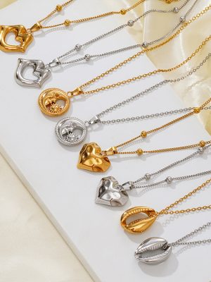 INS Popular 18K Gold Stainless Steel Pendant Women's Necklace Ornament