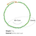 color: XL181 Green Cat's Eye Stone Gold Necklace