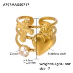 color: A797-Gold Heart Ring / size: US 7