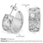color: EH1194WES White Zircon Silver Earrings