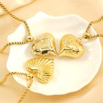 Stainless Steel Heart-Shaped Necklace Women's High-Grade Light Luxury Hollow Clavicle Chain Simple Necklace