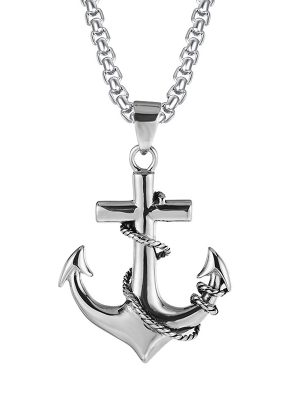 New Accessories Personality Retro Punk Navy Boat Anchor Men's Stainless Steel Pendant Necklace