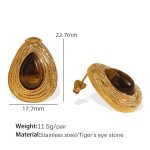 color: EH805 Tiger Eye Gold Earrings