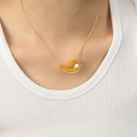 color: P1687-Gold Necklace -40+5cm