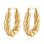 High-Grade Irregular Stainless Steel Earrings Women's Temperament 18K Gold U-Shaped Ear