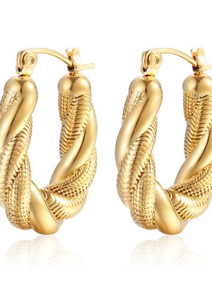 High-Grade Irregular Stainless Steel Earrings Women's Temperament 18K Gold U-Shaped Ear
