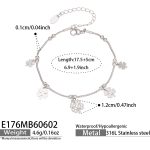 color: E176-Stainless Steel Zircon Steel Color Bracelet 17.5+5cm