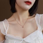 color: P694-Rose Gold Color Necklace 42+5cm