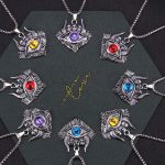 New Devil's Eye Necklace Tongtian Evil Men's Stainless Steel Luminous Eyes Trendy Men Hip Hop Ear Accessories