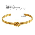color: SZ46 Adjustable Gold Bangle