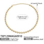 color: TXP129-Gold White Zircon Necklace -37+12cm