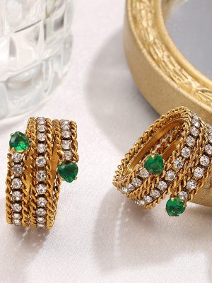 New 18K Full Diamond Ring Multi-Layer Adjustable Opening Versatile Zircon