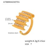 color: A788-Gold Full Pave Ring / size: US 7