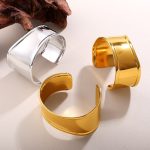 New Retro Glossy Irregular Open Bracelet Stainless Steel Simple Elegant High-End Bracelet for Women