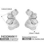color: F455-Steel Color Half Flower Stud Earrings