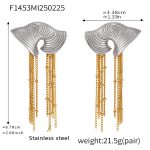 color: F1453-Two-tone Steel Earrings