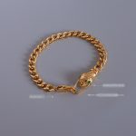 Couple Bracelet Snake Head Green Eyes Zircon Stainless Steel Plated 18K Gold Bracelet Ornament 520 Compliance