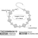 color: TXE599-White Zircon Steel Color Bracelet 17+5cm