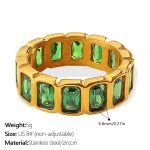 color: JZ172GNG8 Green Zircon Square Ring