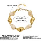 color: TXE600-Bone Color Resin Gold Bracelet -20+5cm