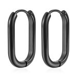 color: Stamped Oval Ear Cuff Black