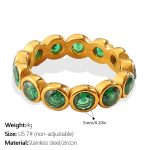 color: JZ174GNG7 Green Zircon Round Ring