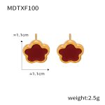 color: MDTXF100-Gold Red Color Earrings