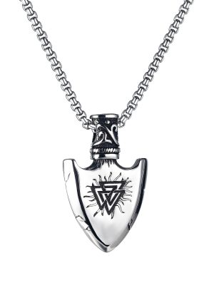 Ornament Men's Necklace Stainless Steel Viking Pendant Personality Retro Hip Hop Men's and Women's Sweater Chains Pendant