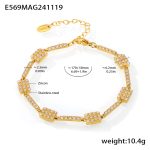 color: E569-Gold Full Pave Zircon Bracelet