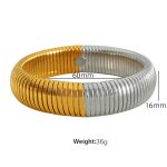 color: 16mm Width (Ring Size 60mm)SZ12 Gold-Steel