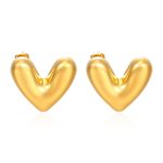 color: Heart Hollow Earrings Gold