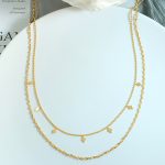 Personalized Simple Double-Layer Clavicle Chain Stainless Steel Non-Fading Necklace Women's All-Match Ornament