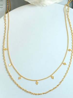 Personalized Simple Double-Layer Clavicle Chain Stainless Steel Non-Fading Necklace Women's All-Match Ornament