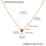 color: TXP253-Gold Starfish Shell Pearl Necklace 33+6cm