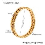 color: TXE366-Gold Heart Elastic Bangle