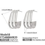 color: F754-C Shape Steel Color Earrings -B