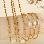 Necklace Women's Pearl Light Luxury Design Personality All-Match Stainless Steel Gold-Plated Jewelry Women's