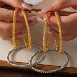 New Stainless Steel Texture round Beads Bracelet Simple All-Match Geometric Bead Bracelet