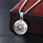 Street Compass Necklace Men's Hip Hop Pendant All-Match Unique Hipster Long Pendant Stainless Steel Ornament