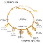 color: S162-Gold DIY Multi-charm Anklet 16+5cm