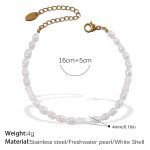 color: SL183WEG White Shell Freshwater Pearl Bracelet