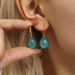 Design Resin Water Drop Multi-Color Earrings Autumn and Winter Ear Clip Stainless Steel Light Luxury Earrings for Women