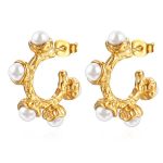 color: Gold Set with Pearl Stud Earrings MS-243