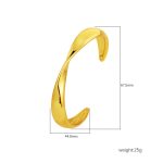 color: -8 Wide Band Twisted Wire Gold Bangle