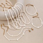 New Freshwater Stringed Pearls All-Match Necklace Bracelet Light Luxury Stainless Steel 18K Gold Plating Women